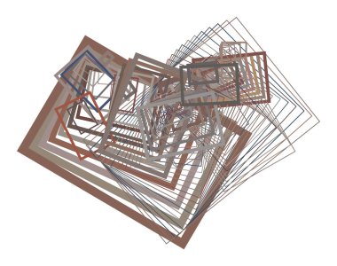 Soyut kare, dikdörtgen geometrik desen generatif sanat arka planını renklendirin. Vektör çizim grafiği.