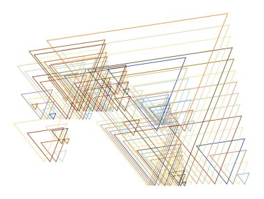 Renk soyut üçgen geometrik desen generatif sanat arka plan. Vektör çizim grafiği.