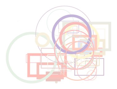 Geometrik desen generatif sanat arka plan renk soyut elips ve kare kutu. Vektör çizim grafiği.