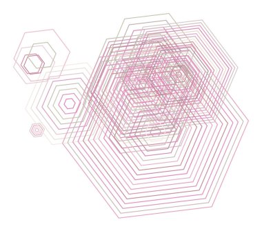 Soyut kavramsal geometrik altıgen desen. Web sayfası, grafik tasarım, katalog, doku veya arka plan için iyi. Vektör çizim grafiği.