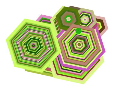 Renk soyut altıgen geometrik desen generatif sanat arka plan. Vektör çizim grafiği.