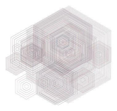 Sanatsal altıgen arka plan deseni soyut. Vektör çizim grafiği.