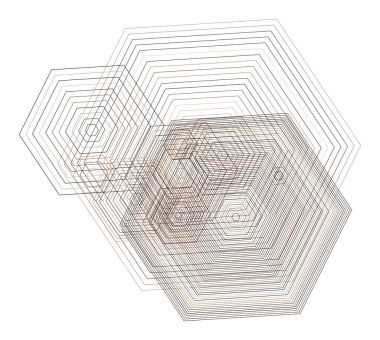 Sanatsal altıgen arka plan deseni soyut. Vektör çizim grafiği.