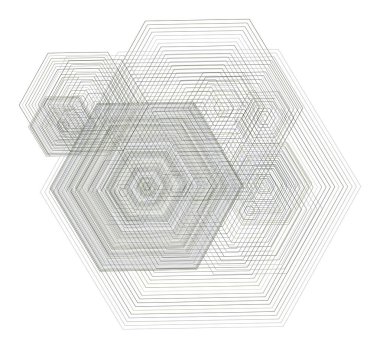 Renk soyut altıgen geometrik desen generatif sanat arka plan. Vektör çizim grafiği.