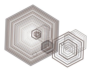 Altıgen desen şekli ile soyut geometrik arka plan. Vektör çizim grafiği.