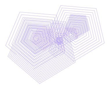 Sanatsal pentagon arka plan deseni soyut. Vektör çizim grafiği.