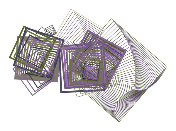 Soyut kare, dikdörtgen geometrik desen generatif sanat arka planını renklendirin. Vektör çizim grafiği.