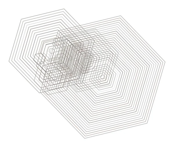 Geometriskt Konceptuella Hexagon Bakgrundsmönster För Design Illustration Vektorgrafik — Stock vektor