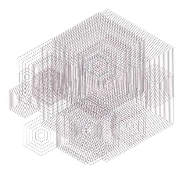 Sanatsal altıgen arka plan deseni soyut. Vektör çizim grafiği.