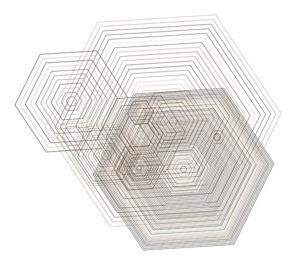 Sanatsal altıgen arka plan deseni soyut. Vektör çizim grafiği.