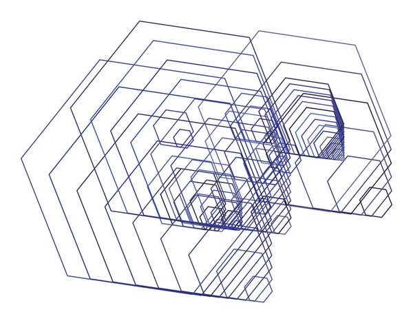 Géométrique Contexte Conceptuel Motif Hexagonal Pour Conception Illustration Vectorielle — Image vectorielle