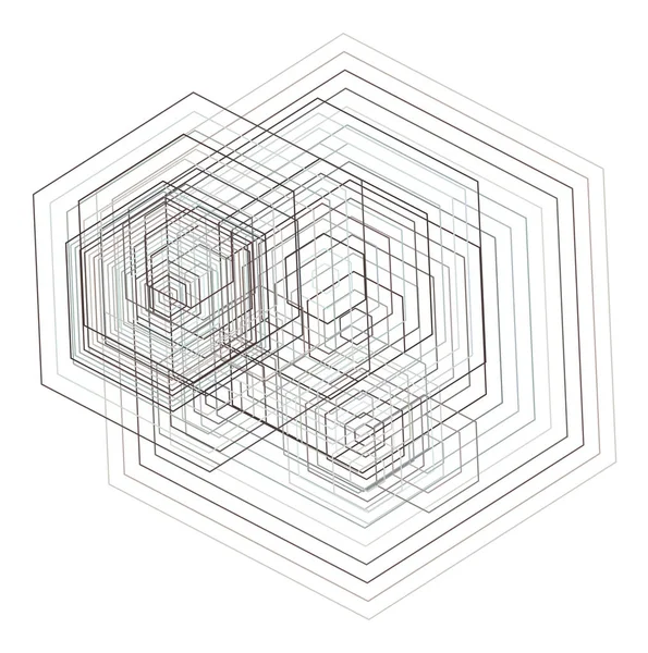 Färgbakgrund Abstrakt Hexagon Geometriska Mönster Generativa Konst Illustration Vektorgrafik — Stock vektor