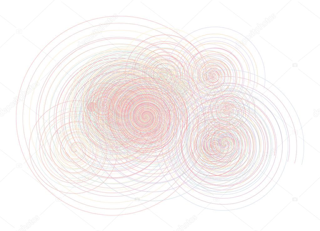 Abstract conceptual geometric twirl circle lines pattern. Good for web page, graphic design, catalog, texture or background. Vector illustration graphic.