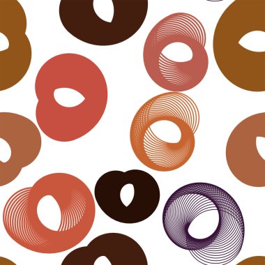 Sorunsuz sanatsal daire veya elips desen soyut arka plan. Vektör çizim grafiği.