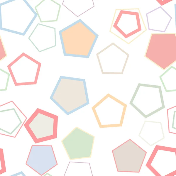 Nahtlose Farbe Abstrakte Pentagon Geometrische Muster Generative Kunst Hintergrund Vektorgrafik — Stockvektor