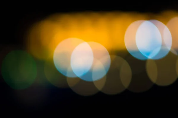 Astratto Lampione Della Città Sfocato Notte Bokeh Sfocatura Sfondo Colorato — Foto Stock
