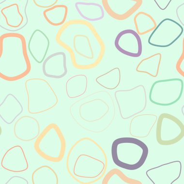 Sorunsuz soyut renkli geometrik yuvarlak şekiller desen. Web sayfası, duvar kağıdı, grafik tasarım, katalog, doku veya arka plan için iyi. Vektör çizim grafiği.