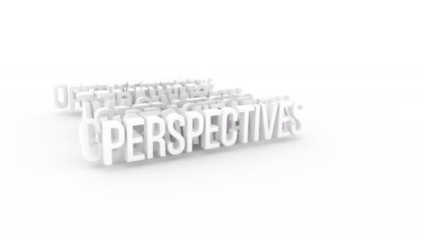 Perspective Words Colorful Conceptual Animations Drop Top Good Introductory Video — Stock Video