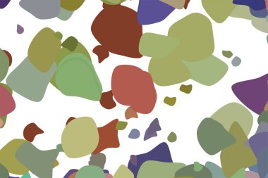 Soyut rasgele yuvarlak şekiller geometrik desen generatif sanat arka planını renklendirin. Vektör çizim grafiği.