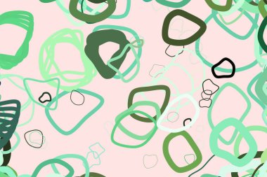 Soyut rasgele yuvarlak şekiller geometrik desen generatif sanat arka planını renklendirin. Vektör çizim grafiği.