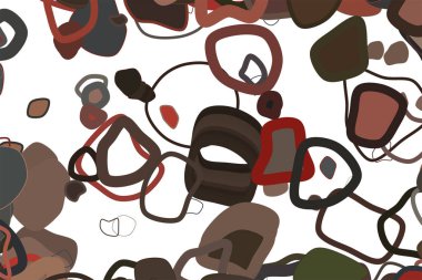 Soyut rasgele yuvarlak şekiller geometrik desen generatif sanat arka planını renklendirin. Vektör çizim grafiği.