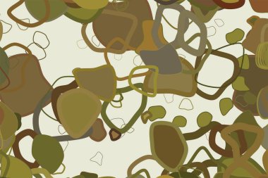 Soyut rasgele yuvarlak şekiller geometrik desen, renkli ve sanatsal grafik tasarım, katalog, tekstil veya doku baskı ve arka plan için. Vektör çizim grafiği.