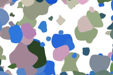 Soyut geometrik rasgele yuvarlak şekiller desen renkli. Web sayfası, duvar kağıdı, grafik tasarım, katalog, doku veya arka plan için iyi. Vektör çizim grafiği.
