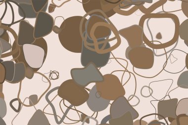 Soyut rasgele yuvarlak şekiller geometrik desen, renkli ve sanatsal grafik tasarım, katalog, tekstil veya doku baskı ve arka plan için. Vektör çizim grafiği.