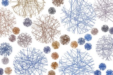 Renk soyut dağınık rasgele hattı daireler geometrik desen generatif sanat arka plan. Vektör çizim grafiği.