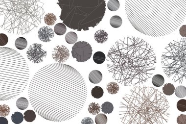 Renk soyut dağınık rasgele hattı daireler geometrik desen generatif sanat arka plan. Vektör çizim grafiği.