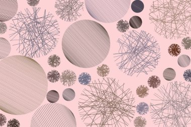 Soyut kavramsal geometrik dağınık rasgele hattı daireler desen. Web sayfası, grafik tasarım, katalog, doku veya arka plan için iyi. Vektör çizim grafiği.