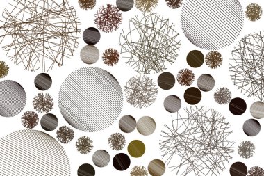 Sanatsal dağınık rasgele hattı daireler arka plan deseni soyut. Vektör çizim grafiği.