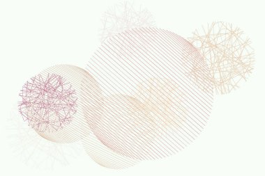 Soyut geometrik dağınık rasgele hattı daireler desen renkli. Web sayfası, duvar kağıdı, grafik tasarım, katalog, doku veya arka plan için iyi. Vektör çizim grafiği.