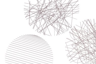 Renk soyut dağınık rasgele hattı daireler geometrik desen generatif sanat arka plan. Vektör çizim grafiği.