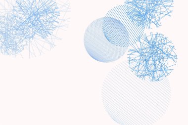 Arka plan soyut geometrik dağınık rasgele hattı daireler desen tasarımı için. Vektör çizim grafiği.