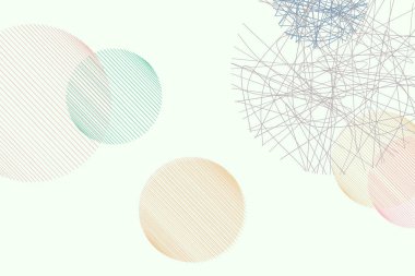 Dağınık rasgele hattı şekli ile soyut geometrik arka plan deseni daireler. Vektör çizim grafiği.