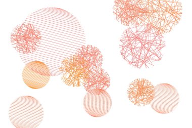 Dağınık rasgele hattı şekli ile soyut geometrik arka plan deseni daireler. Vektör çizim grafiği.