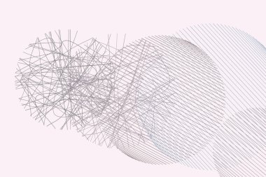 Soyut geometrik dağınık rasgele hattı daireler desen renkli. Web sayfası, duvar kağıdı, grafik tasarım, katalog, doku veya arka plan için iyi. Vektör çizim grafiği.