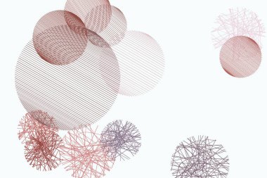 Dağınık rasgele hattı daireler, soyut geometrik arka plan deseni şeklinde. Vektör çizim grafiği.