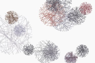 Renk soyut dağınık rasgele hattı daireler geometrik desen generatif sanat arka plan. Vektör çizim grafiği.