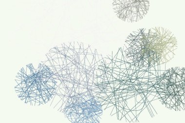 Dağınık rasgele hattı daireler, soyut geometrik arka plan deseni şeklinde. Vektör çizim grafiği.