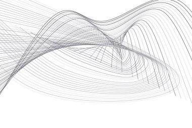 Soyut kavramsal geometrik çizgi ve eğri desen. Web sayfası, grafik tasarım, katalog, doku veya arka plan için iyi. Vektör çizim grafiği.