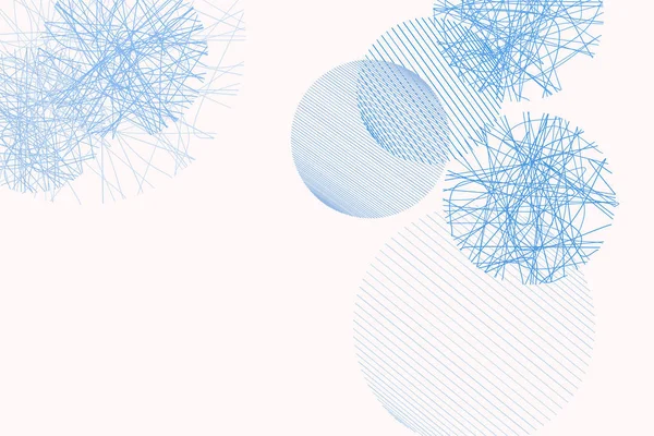 Arka plan soyut geometrik dağınık rasgele hattı daireler desen tasarımı için. Vektör çizim grafiği.