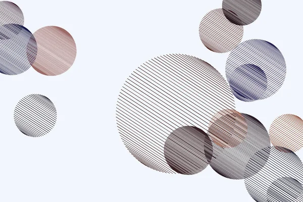 Dağınık rasgele hattı daireler, soyut geometrik arka plan deseni şeklinde. Vektör çizim grafiği.