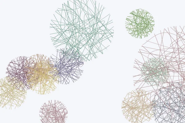 Barevné Abstraktní Chaotický Náhodnými Řadami Kruhy Geometrický Vzor Generativní Umění — Stockový vektor