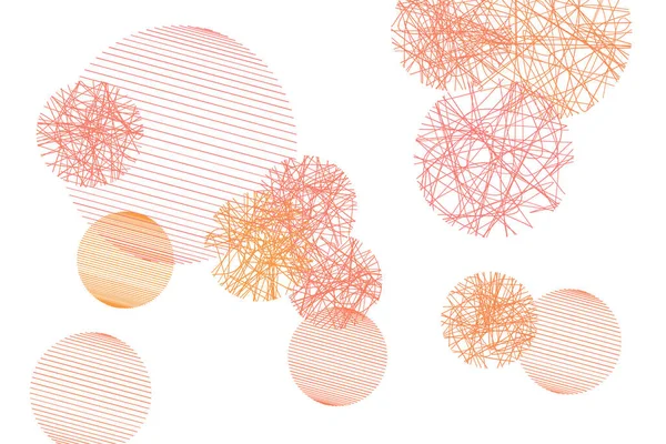 Dağınık rasgele hattı şekli ile soyut geometrik arka plan deseni daireler. Vektör çizim grafiği.