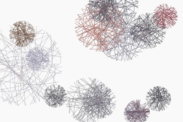 Renk soyut dağınık rasgele hattı daireler geometrik desen generatif sanat arka plan. Vektör çizim grafiği.