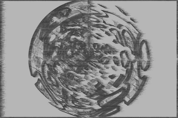 Abstrato Preto Branco Grunge Círculo Áspero Retro Esfera Tipo Arte — Fotografia de Stock