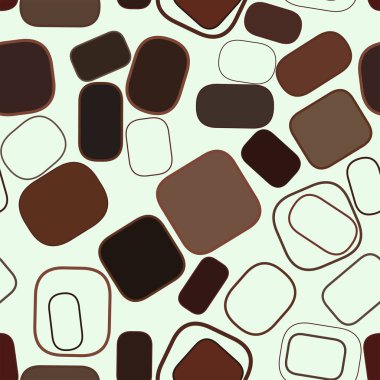 Sorunsuz soyut yuvarlatılmış dikdörtgen geometrik desen, renkli ve sanatsal grafik tasarım, katalog, tekstil veya doku baskı ve arka plan için. Vektör çizim grafiği.