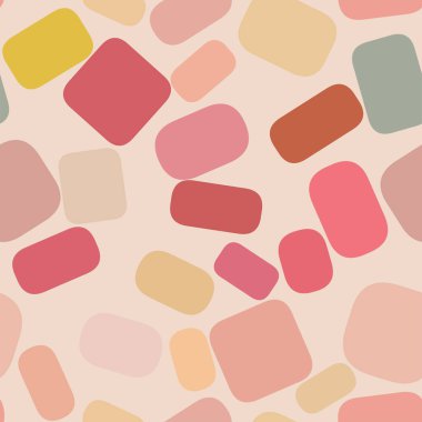 Yuvarlatılmış dikdörtgen, soyut geometrik arka plan deseni sorunsuz şekli. Vektör çizim grafiği.